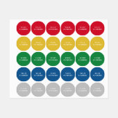 Étiquette de vêtements imperméables de couleurs pr (Feuille)