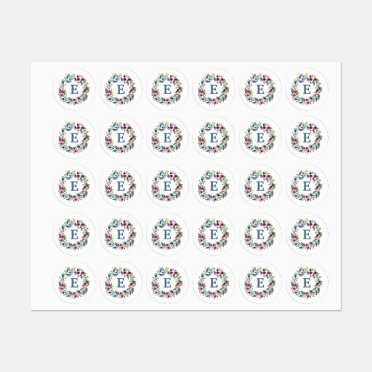 Étiquette de vêtements rose gris monogramme encadr (Feuille)