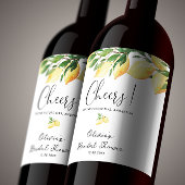 Étiquette de vigne pour douche de mariée au citron