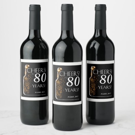 Étiquette de vin - à 80 ans ! (Bouteilles)