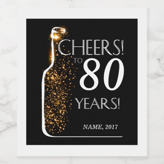 Étiquette de vin - à 80 ans ! (Étiquettes simples)
