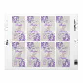 Étiquette de vin à bijoux à champagne violet (Feuille entière)