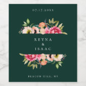 Étiquette de vin à cadre floral bohème Bohemian Bl (Étiquettes simples)