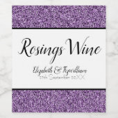 Étiquette de vin à paillettes violet foncé (Étiquettes simples)