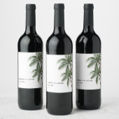 étiquette de vin Arbre Palmier Minimaliste (Bouteilles)