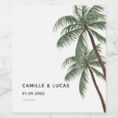 étiquette de vin Arbre Palmier Minimaliste (Étiquettes simples)