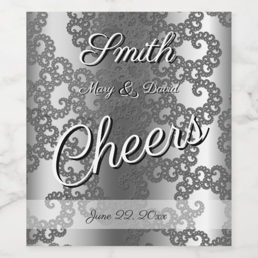 Étiquette de vin argenté fractionné (Étiquettes simples)