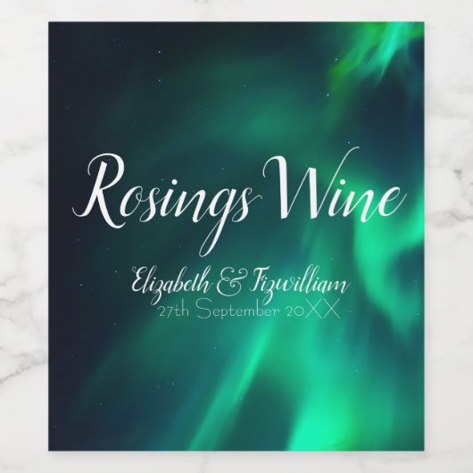 Étiquette de vin Aurore Boréale (Étiquettes simples)