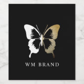 Étiquette de vin avec logo papillon blanc et grung (Étiquettes simples)