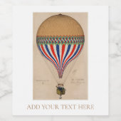 Étiquette DE VIN : BALLON D'AIR CHAUD VINTAGE FRAN (Étiquettes simples)