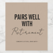 Étiquette de vin Beige Retraite Brown (Étiquettes simples)