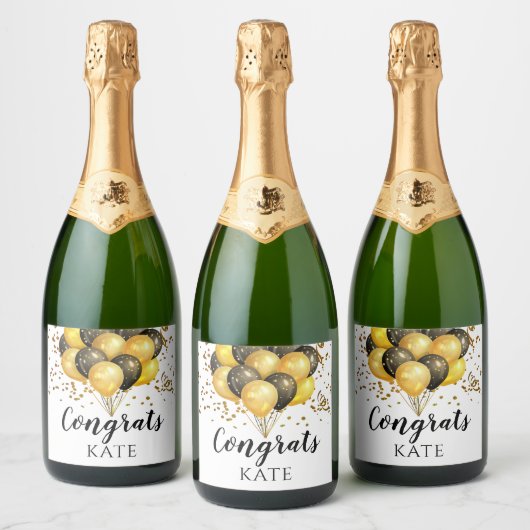 Étiquette De Vin Blanc Et Or De La Retraite Modern (Bouteilles)