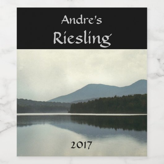 Étiquette de vin blanc Mountain Pond (Étiquettes simples)