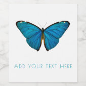 Étiquette DE VIN : BLEU BUTTERFLY (Étiquettes simples)