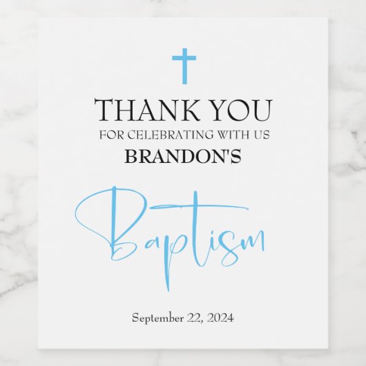 Étiquette de vin Blue Boy Baptism (Étiquettes simples)