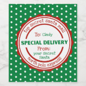 Étiquette de vin cadeau Père Noël Secret personnal (Étiquettes simples)