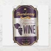Étiquette de vin Chardonnay de luxe (Étiquettes simples)