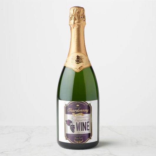 Étiquette de vin Chardonnay de luxe (Devant)