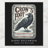 Étiquette de vin Corbeau noir Soirée Halloween Pot (Étiquettes simples)