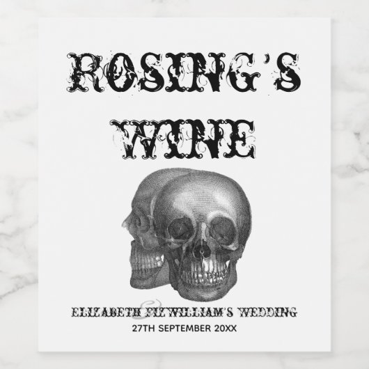 Étiquette de vin crânes (Étiquettes simples)