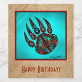 Étiquette de vin cru de l'ours tribal (Étiquettes simples)