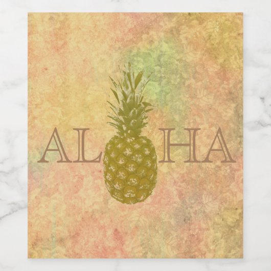 Étiquette de vin d'ananas (Étiquettes simples)