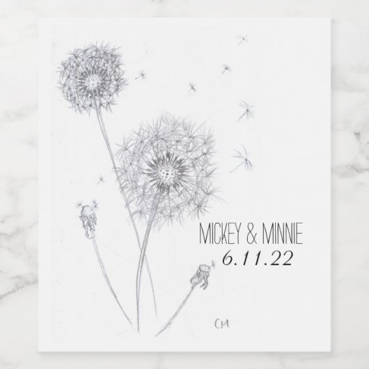 Étiquette de vin Dandelion (Étiquettes simples)