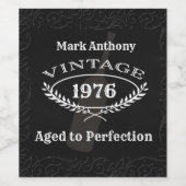 Étiquette de vin d'anniversaire - âge à la perfect (Étiquettes simples)