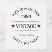Étiquette de vin d'anniversaire modifiable (Étiquettes simples)