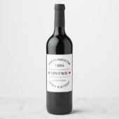 Étiquette de vin d'anniversaire modifiable (Devant)