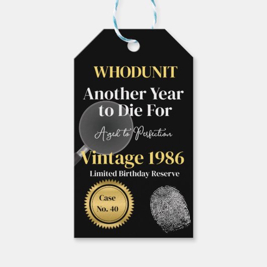 Étiquette de vin d'anniversaire Whodunit | Une aut (Devant)