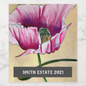 étiquette de vin d'art de l'aquarelle rose Abstrai (Étiquettes simples)