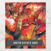 Étiquette de vin d'art de l'érable japonais (Étiquettes simples)