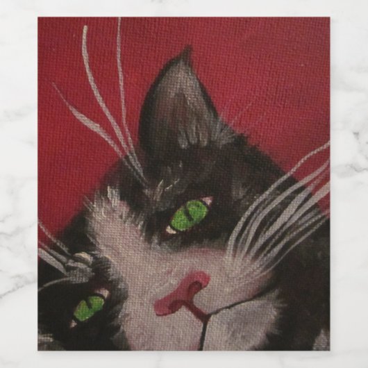 étiquette de vin de chat tuxedo (Étiquettes simples)