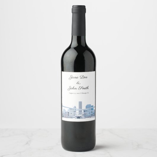 Étiquette de vin de Chicago personnalisé (Devant)
