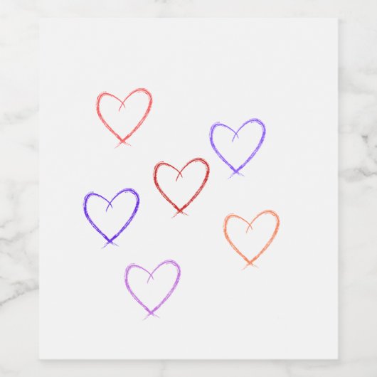 étiquette de vin de coeur (Étiquettes simples)