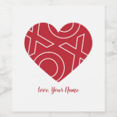 Étiquette de vin de coeur Kiss Hugs (Étiquettes simples)