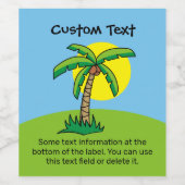 Étiquette de vin de dessin de palmier (Étiquettes simples)