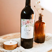 Étiquette de vin de douche à fleurs blanches