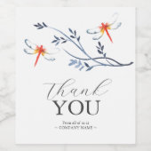 Étiquette de vin de Dragonfly rouge Merci (Étiquettes simples)