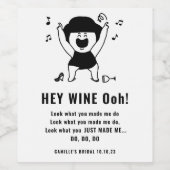 Étiquette de vin de femme noire amusante et tendan (Étiquettes simples)