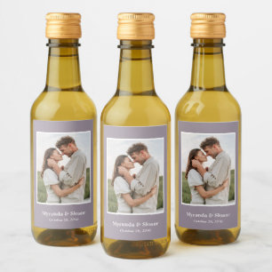 Étiquette de vin de fête de fiançailles photo viol