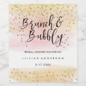 Étiquette de vin de Fête des mariées Brunch et Bub (Étiquettes simples)