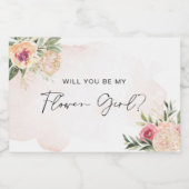 Étiquette de vin de fille de pivoine et de fleurs  (Étiquettes simples)