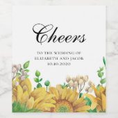 Étiquette de vin de fleur rustique. Tournesol appl (Étiquettes simples)