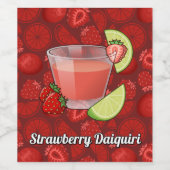 Étiquette de vin de fraise Daiquiri (Étiquettes simples)