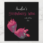 Étiquette de vin de fraise maison personnalisé (Étiquettes simples)