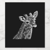 Étiquette de vin de girafe noir et blanc (Étiquettes simples)