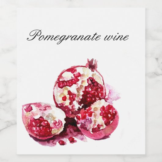 Étiquette de vin de grenade. (Étiquettes simples)
