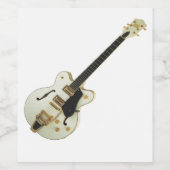 Étiquette de vin de guitare blanc (Étiquettes simples)